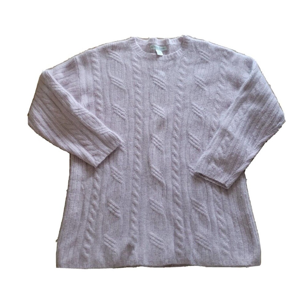 American Knitworks Sweater Womens Medium Light PInk Angora Blend Tight Knit Top